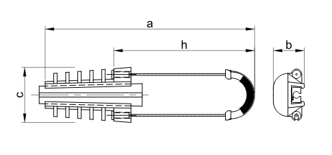 Kotviaca svorka k vzdušným vedeniam 25-35mm2,2,5-4kV