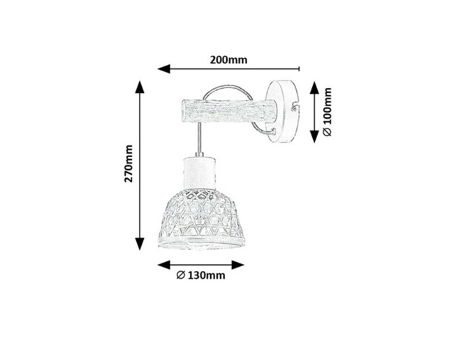 Svietidlo RATTAN - E27 1x MAX 15W, čierna, kovové/drevo, IP20 - 71025