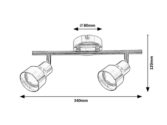 Svietidlo BLAKE - GU10/2x max. 50W, IP20 - 3184