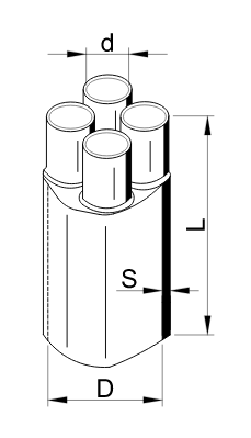 Zmršť. káblová rozdeľovacia hlava 4x120-240mm2