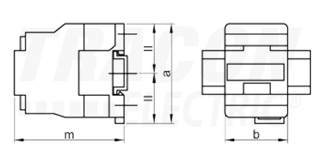 Stýkač TRACON 660V, 50Hz,32A,15kW, 400VAC, 3xNO+1xNO