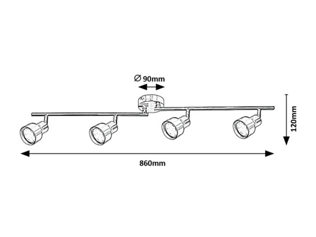 Svietidlo BLAKE - GU10/4x max. 50W, IP20 - 3186