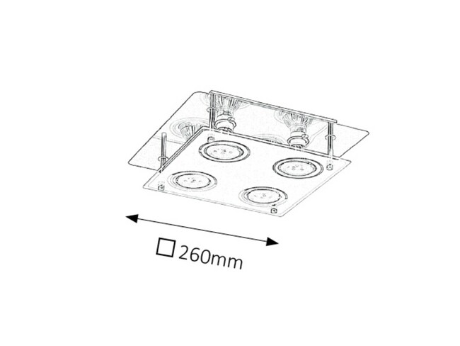 Svietidlo NAOMI - GU10/4x MAX 15W, IP20 - 2252