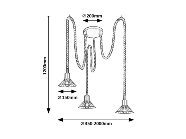 Závesné svietidlo DARYL - E27/3x max.40W, IP20 - 5272