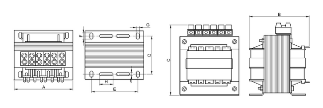 Transformátor jednof. oddeľovací 200VA - 230V / 24-42-110 V