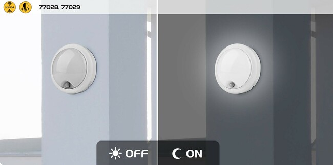 Svietidlo HITURA - 15W, 1350lm, IP54 s pohybovým senzorom - 77028