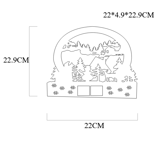 LED vian.drevený adventný kalendár, 2xAA, Timer 6+18h, 8LED, 3000K