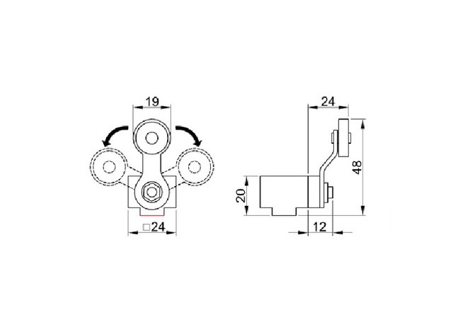 Spínač koncový TRACON s bočnou pákovou kladkou