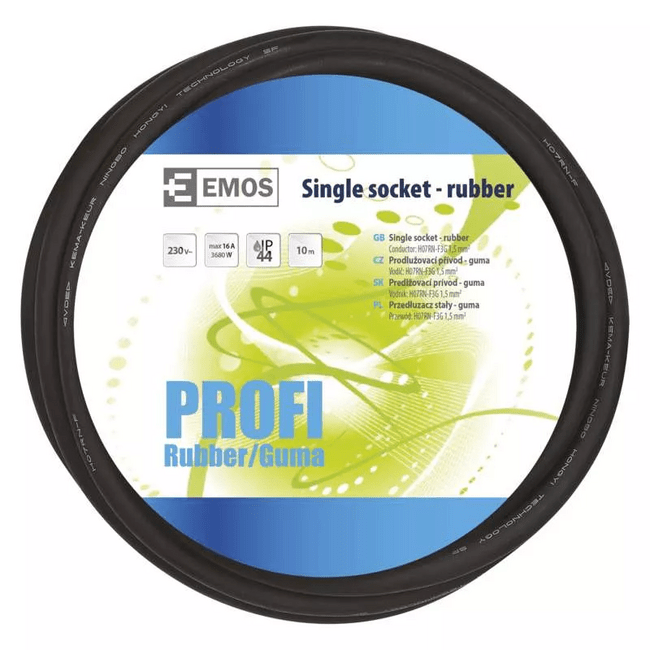 Predlž. čier. gumená 3 x 1,5 - 10m