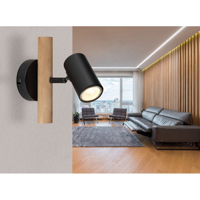 Nástenné svietidlo HERTI- GU10, IP20, tmavohnedá - 57913-1