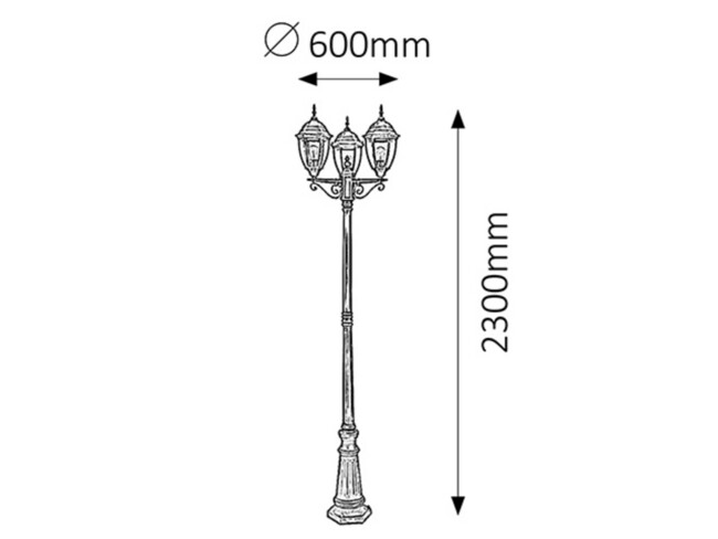 Svietidlo TORONTO - E27/3x max. 60W, IP44 - 8460