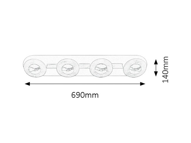 Svietidlo BRIGITTE - LED 4x 5W, 230V, 50Hz, IP20 - 2554