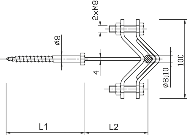 Držiak ochranného uholníka DOU vr.1