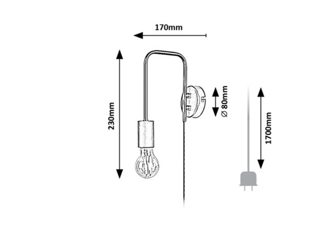Svietidlo MANZUR - E27 1x MAX 40W, čierna, IP20 - 71022