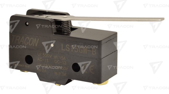 Spínač koncový TRACON  s pákou 1×CO, 2A/230V AC, 48mm, IP00