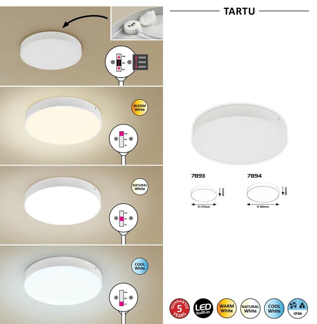 Svietidlo TARTU - LED/24W, IP44 - 7894