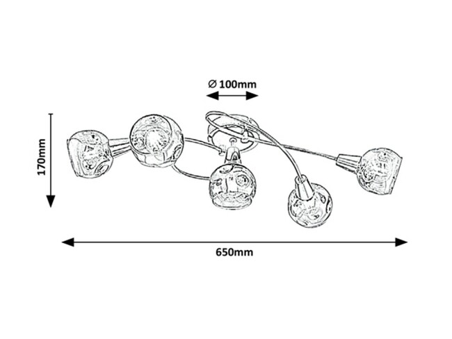 Svietidlo TAMARA - E14/5x max. 40W, IP20 - 5349