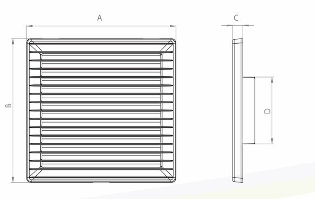 Ventilačná mriežka so sieťkou 100/170x170 airRoxy