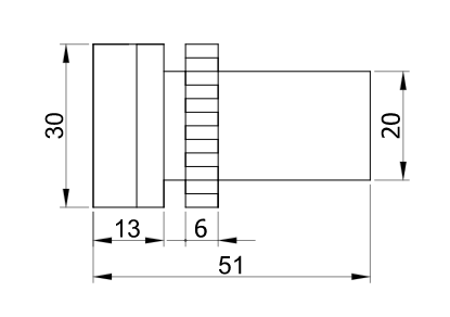 Kontrolka LED, žltá, 24V AC/DC, d=22mm