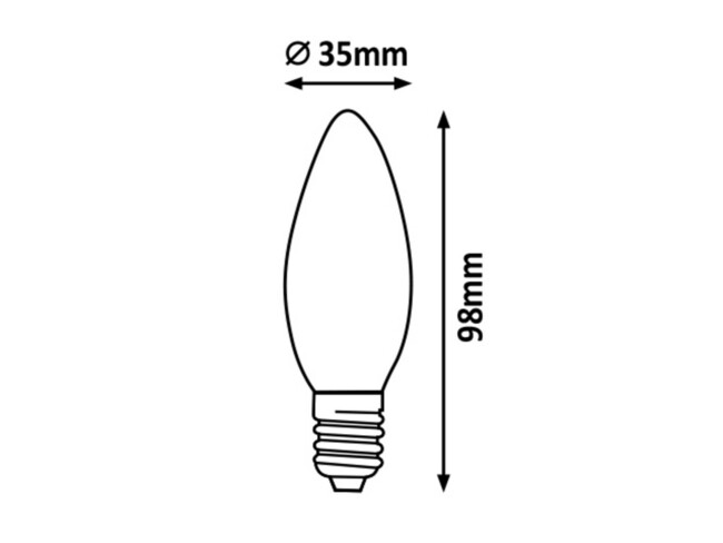 Žiarovka LED-filament, E14, 6W, 3000K - 1298
