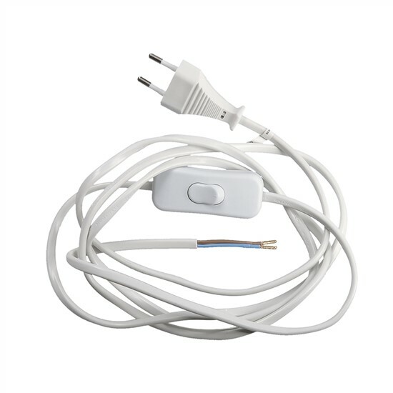 Predlžovací prívod 2x0,75 s vypínačom 2m biely