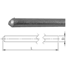 Tyč zvodová JP20, 2,0 m - železo