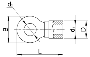 Káblové oko bez izol. 185-10