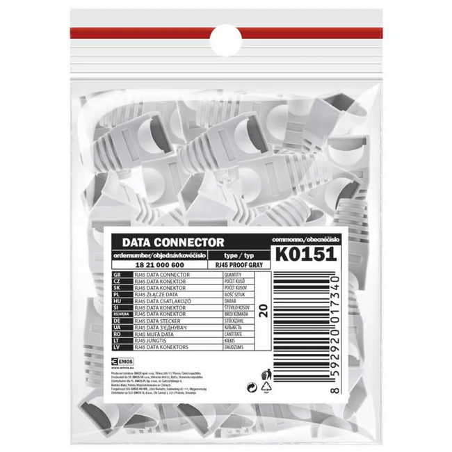 FTP zástrčka RJ45 ochrana sivá