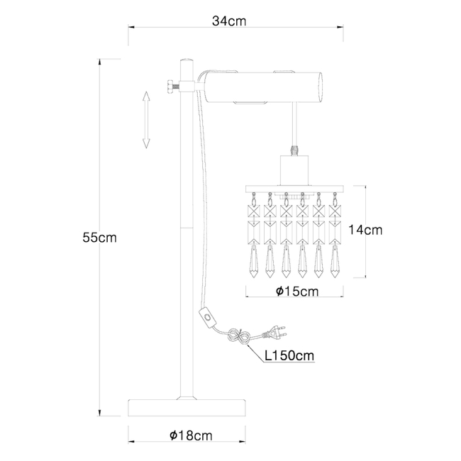 Stolová lampa COMMA - 40W,E27,IP20 - 15533T
