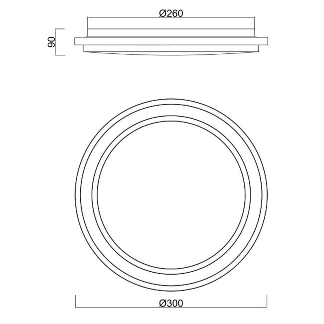 Stropné svietidlo GREGORY - 18W,2300/580lm,IP44 - 41762BS