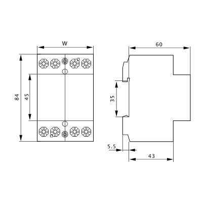 Modulárny stýkač TRACON 24V,4×NO,25A