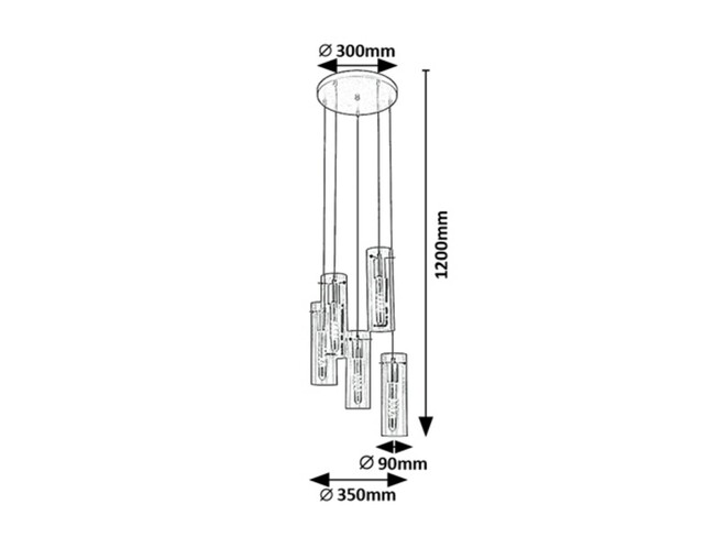 Závesné svietidlo ACANTHA - E27/5x max.60W, IP20 - 5260