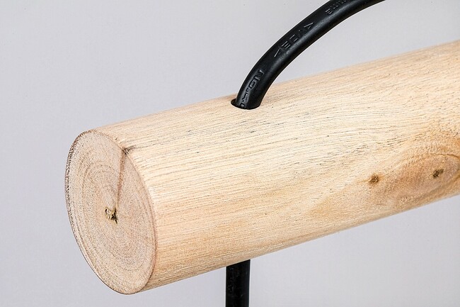 Svietidlo RATTAN - E27 1x MAX 15W, čierna, kovové/drevo, IP20 - 71025