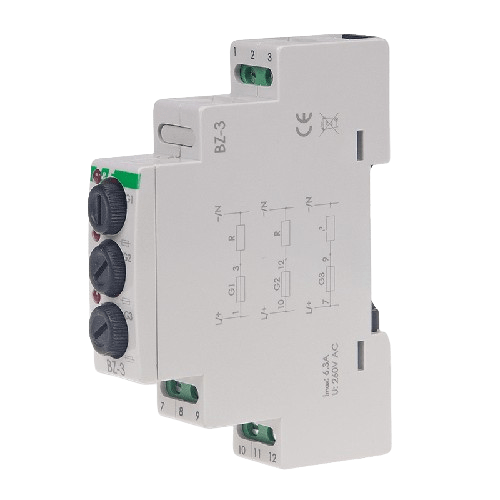 Poistkové púzdro BZ-3 3x(5x20) na DIN lištu; 230 V AC; 6,3A