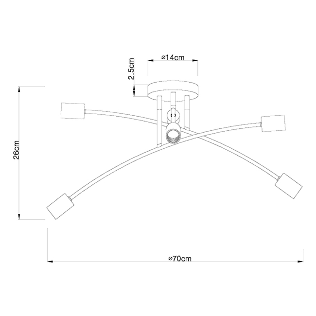 Stropné svietidlo SARINI - E27,IP20 - 54003-6