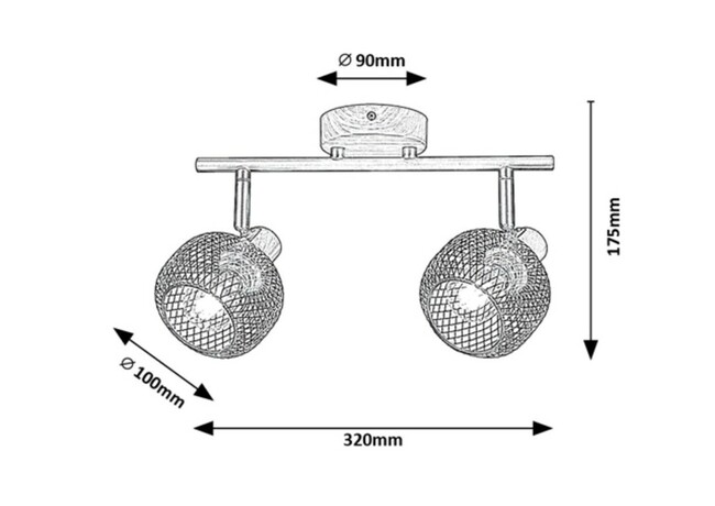 Svietidlo GRENDEL - E14/2x max. 40W, IP20 - 3128