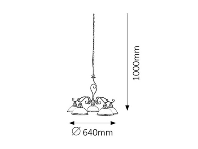 Svietidlo ELISETT - E27/5x max. 60W, IP20 - 2755