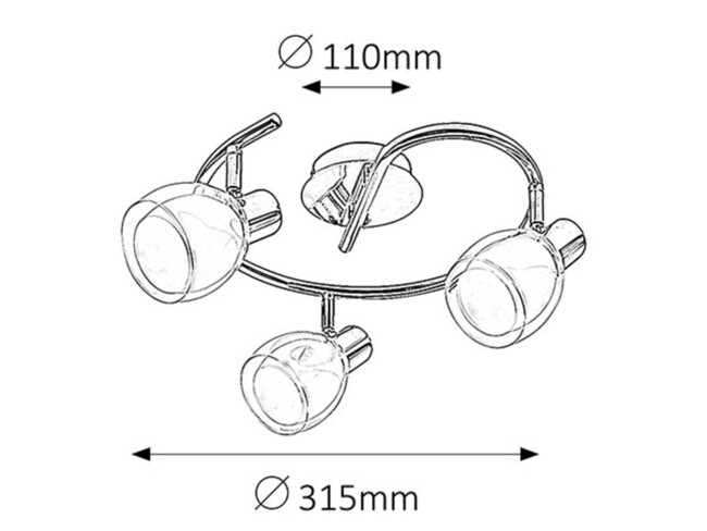 Svietidlo DAVE - E14/3x max. 40W, IP20 - 6837