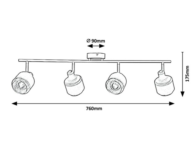 Svietidlo FEDORA - E14/4x max. 40W, IP20 - 3550