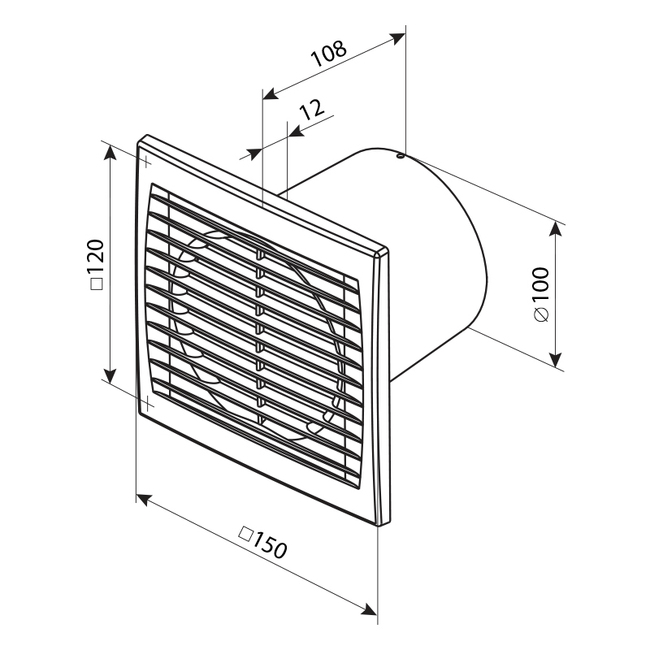 Ventilátor 100 ST - s časovačom