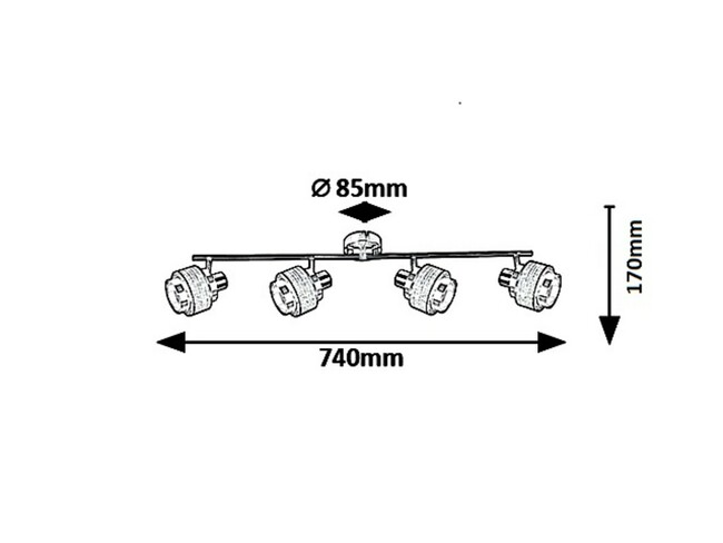 Svietidlo BASIL - E14/4x max. 10W, IP20 - 5382
