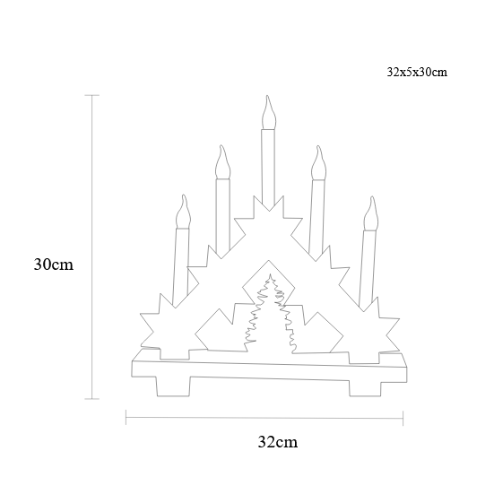 LED vianočné sviečky, hviezda, biela, drevená, 2xAA, 5LED,3000K 6x18h Timer