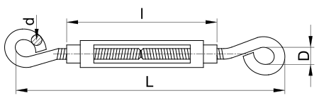 Napínacie skrutky, oko+oko, oceľ, temperovaná zliatina