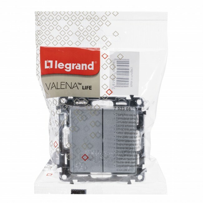 VALENA life - vypínač č.:6+6, hliník