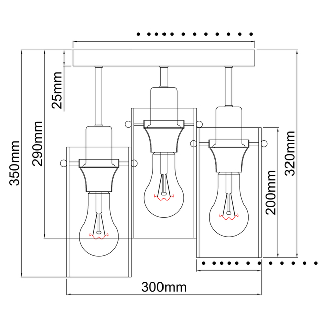 Stropné svietidlo FANNI - 40W,E27,IP20 - 15564-3D