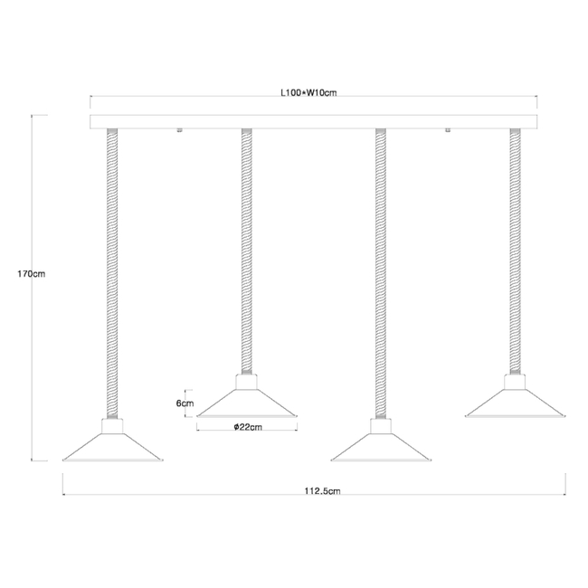 Závesné svietidlo DIANA - 60W,E27,IP20 - 15690-4H