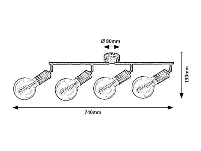 Svietidlo FIDEL - E27/4x max. 25W, IP20 - 3217