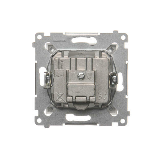 SIMON54 - zásuvka R-TV-SAT koncová, strieborná matná