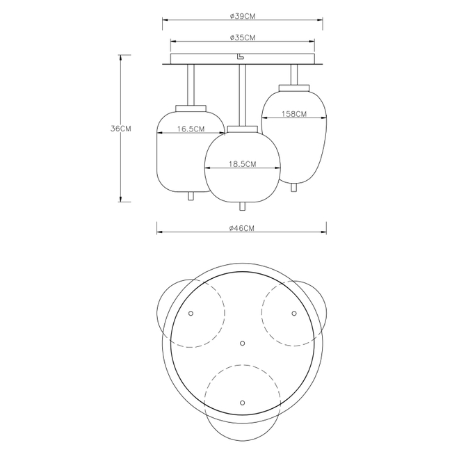 Stropné svietidlo BLACKY - 4W,E14,IP20 - 15345-3D