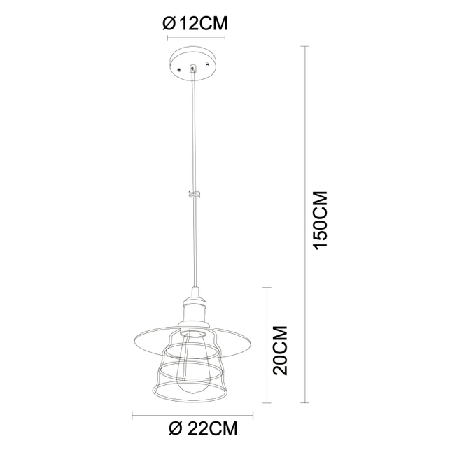Závesné svietidlo VIEJO - 60W,E27 - 15086BH1